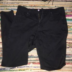 Top shop Leigh black skinny single rip jeans